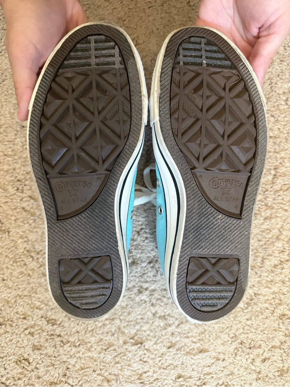 Converse Low Top Sneakers in Aqua Blue with White Accents - Picture 4 of 4